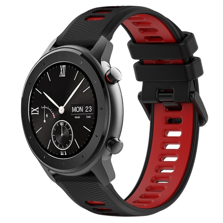 For Amazfit GTR 42mm 20mm Sports Two-Color Silicone Watch Band(Black+Red) -  by PMC TechLife | Online Shopping South Africa | PMC TechLife