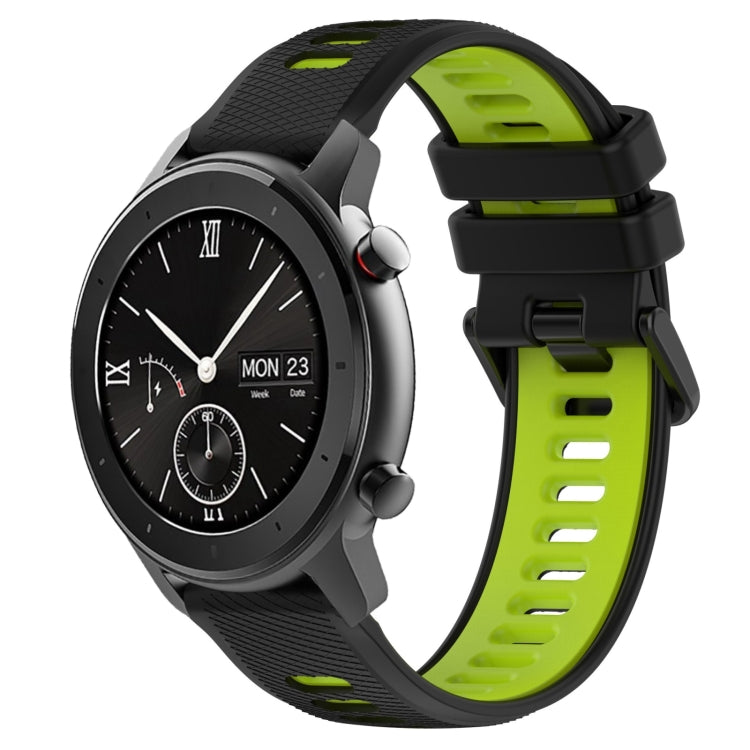 For Amazfit GTR 42mm 20mm Sports Two-Color Silicone Watch Band(Black+Green) -  by PMC TechLife | Online Shopping South Africa | PMC TechLife