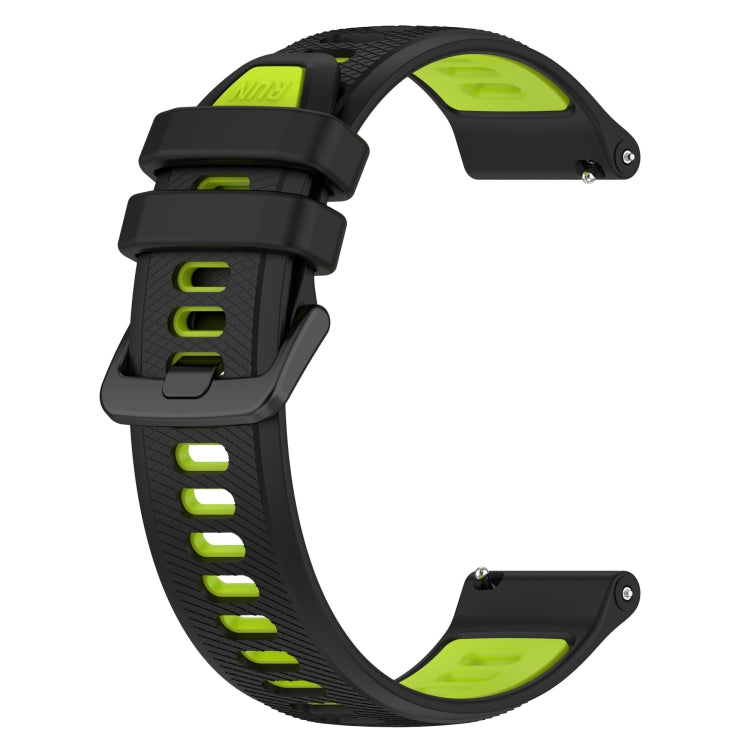 For Amazfit Pop Pro 20mm Sports Two-Color Silicone Watch Band(Black+Green) - Smart Wear by PMC TechLife | Online Shopping South Africa | PMC TechLife