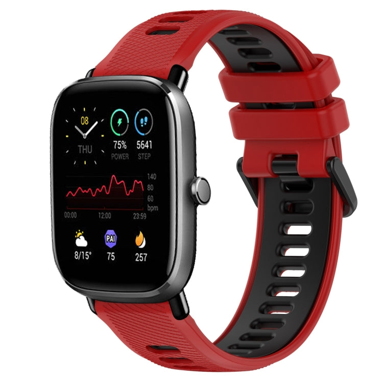 For Amazfit GTS 4 Mini 20mm Sports Two-Color Silicone Watch Band(Red+Black) -  by PMC TechLife | Online Shopping South Africa | PMC TechLife