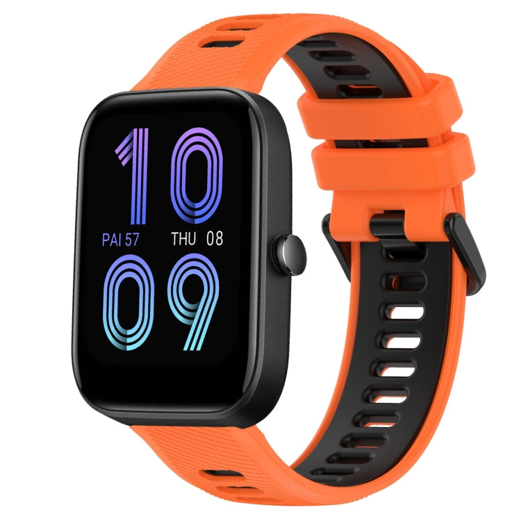 For Amazfit Bip3 20mm Sports Two-Color Silicone Watch Band(Orange+Black) -  by PMC TechLife | Online Shopping South Africa | PMC TechLife