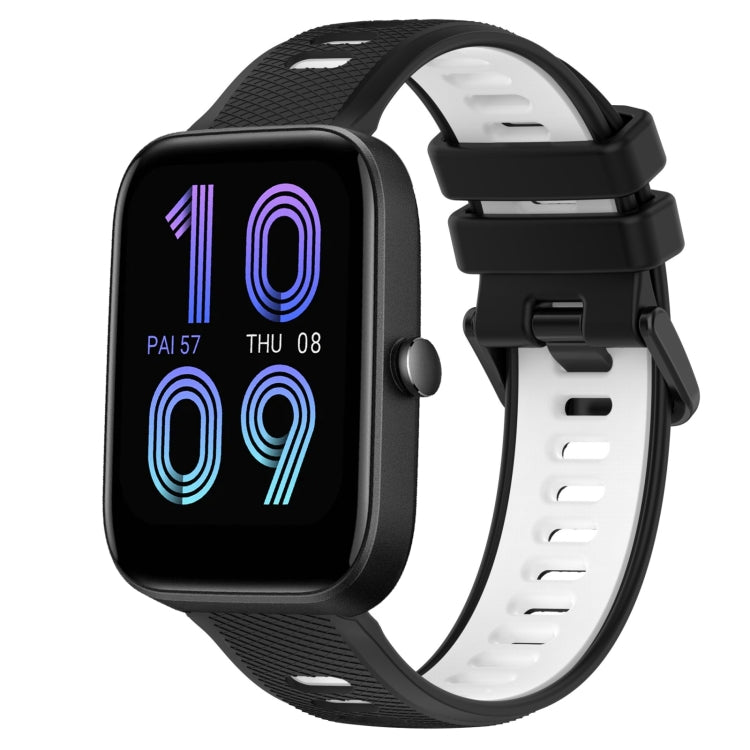 For Amazfit Bip3 20mm Sports Two-Color Silicone Watch Band(Black+White) -  by PMC TechLife | Online Shopping South Africa | PMC TechLife