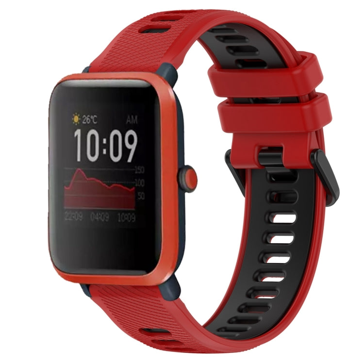 For Amazfit Bip 1S 20mm Sports Two-Color Silicone Watch Band(Red+Black) -  by PMC TechLife | Online Shopping South Africa | PMC TechLife