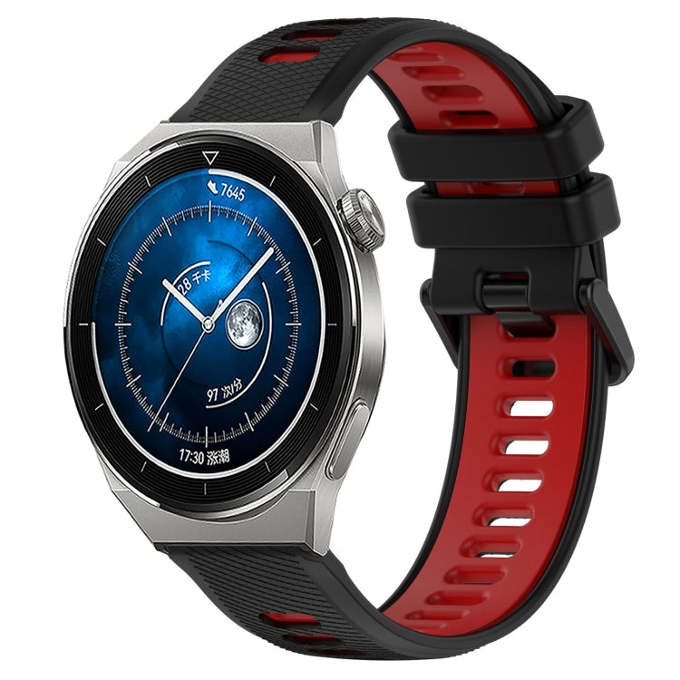 For Huawei Watch GT3 Pro 43mm 20mm Sports Two-Color Silicone Watch Band(Black+Red) - Smart Wear by PMC TechLife | Online Shopping South Africa | PMC TechLife