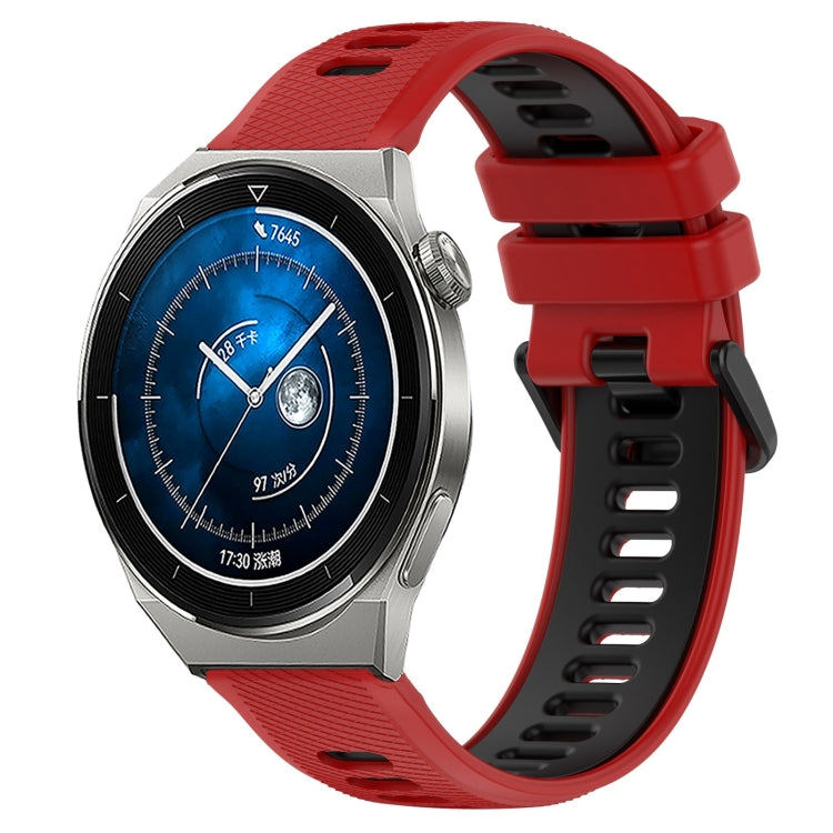 For Huawei Watch GT3 Pro 43mm 20mm Sports Two-Color Silicone Watch Band(Red+Black) - Smart Wear by PMC TechLife | Online Shopping South Africa | PMC TechLife
