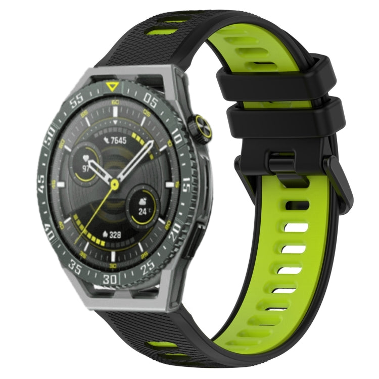 For Huawei Watch GT3 SE 22mm Sports Two-Color Silicone Watch Band(Black+Green) - Smart Wear by PMC TechLife | Online Shopping South Africa | PMC TechLife