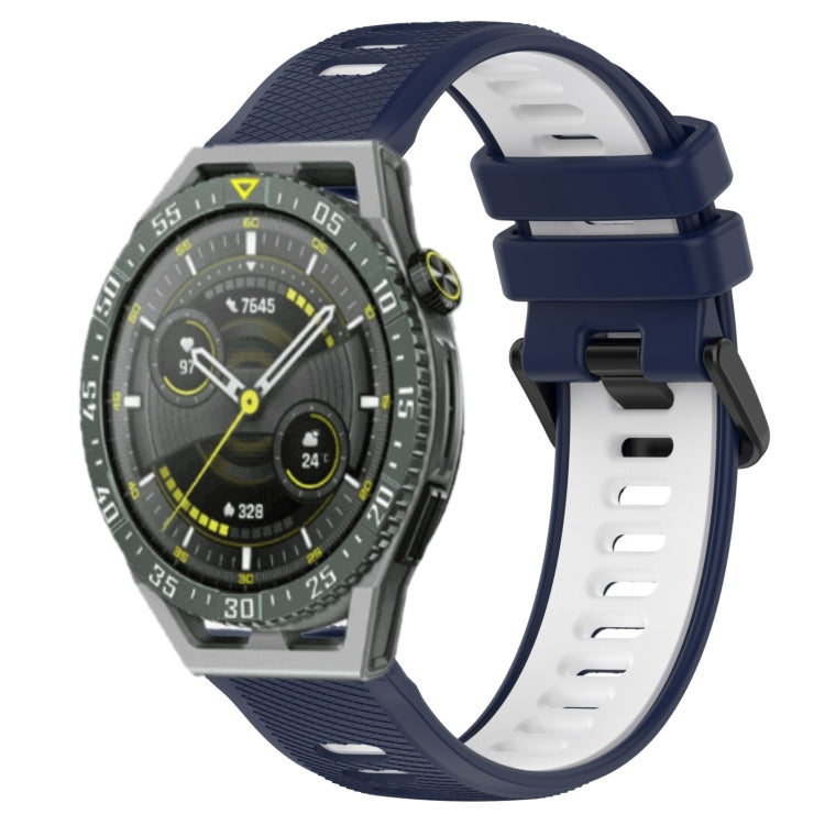 For Huawei Watch GT3 SE 22mm Sports Two-Color Silicone Watch Band(Midnight Blue+White) - Smart Wear by PMC TechLife | Online Shopping South Africa | PMC TechLife