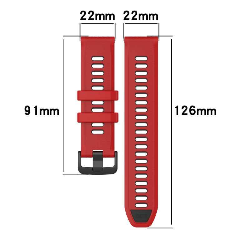 For Huawei Watch GT Runner 22mm Sports Two-Color Silicone Watch Band(Black+Red) - Smart Wear by PMC TechLife | Online Shopping South Africa | PMC TechLife