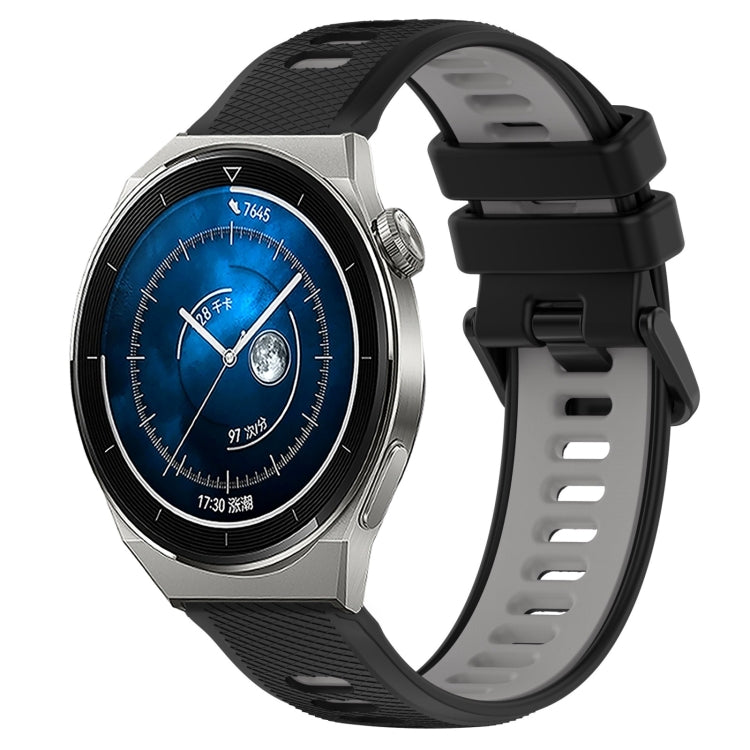 For Huawei Watch GT3 Pro 46mm 22mm Sports Two-Color Silicone Watch Band(Black+Grey) - Smart Wear by PMC TechLife | Online Shopping South Africa | PMC TechLife