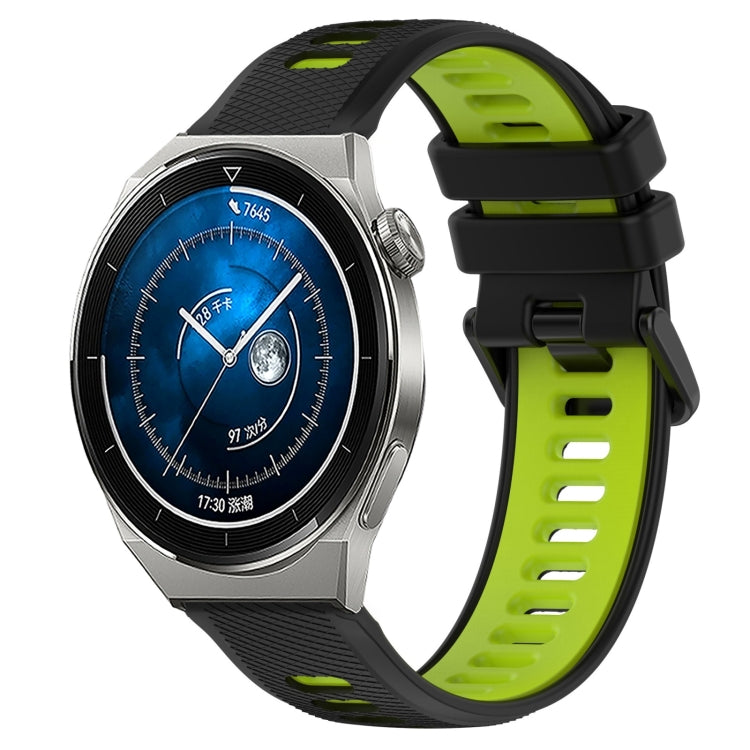 For Huawei Watch GT3 Pro 46mm 22mm Sports Two-Color Silicone Watch Band(Black+Green) - Smart Wear by PMC TechLife | Online Shopping South Africa | PMC TechLife