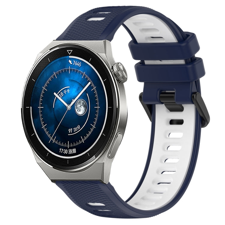For Huawei Watch GT3 Pro 46mm 22mm Sports Two-Color Silicone Watch Band(Midnight Blue+White) - Smart Wear by PMC TechLife | Online Shopping South Africa | PMC TechLife