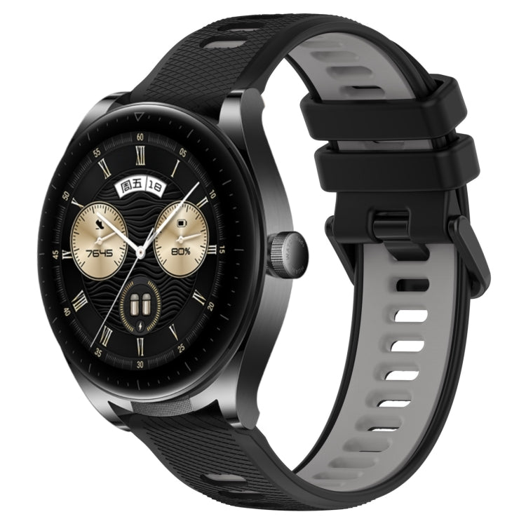 For Huawei Watch Buds 22mm Sports Two-Color Silicone Watch Band(Black+Grey) - Smart Wear by PMC TechLife | Online Shopping South Africa | PMC TechLife