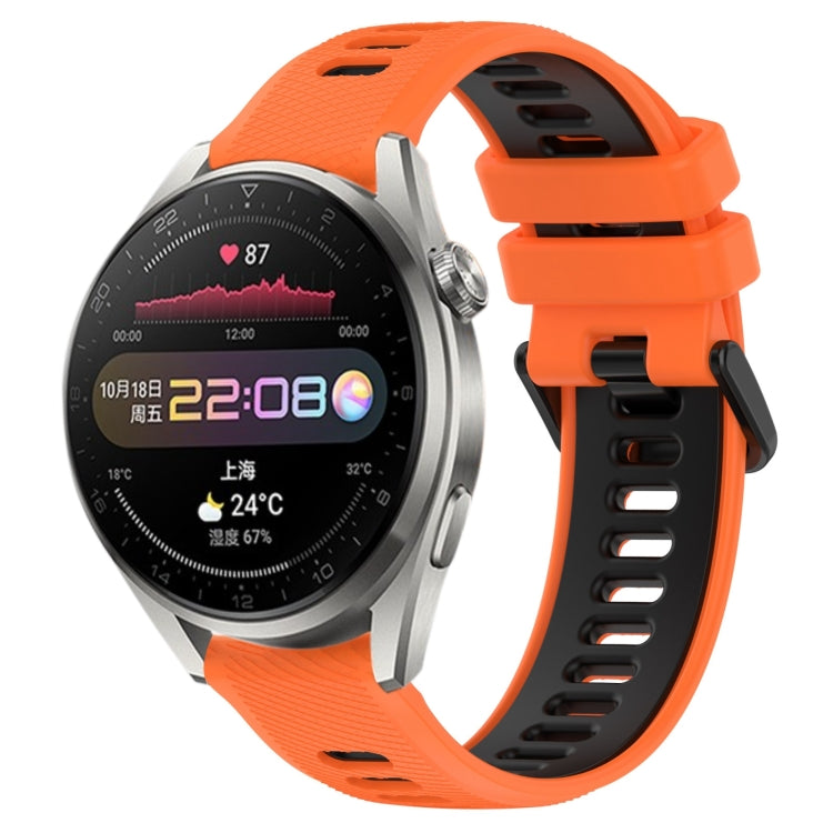 For Huawei Watch 3 Pro 22mm Sports Two-Color Silicone Watch Band(Orange+Black) - Watch Bands by PMC TechLife | Online Shopping South Africa | PMC TechLife