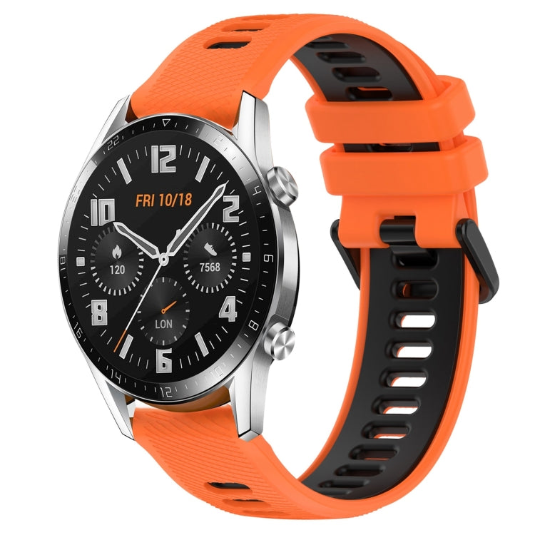 For Huawei GT2 46mm 22mm Sports Two-Color Silicone Watch Band(Orange+Black) -  by PMC TechLife | Online Shopping South Africa | PMC TechLife
