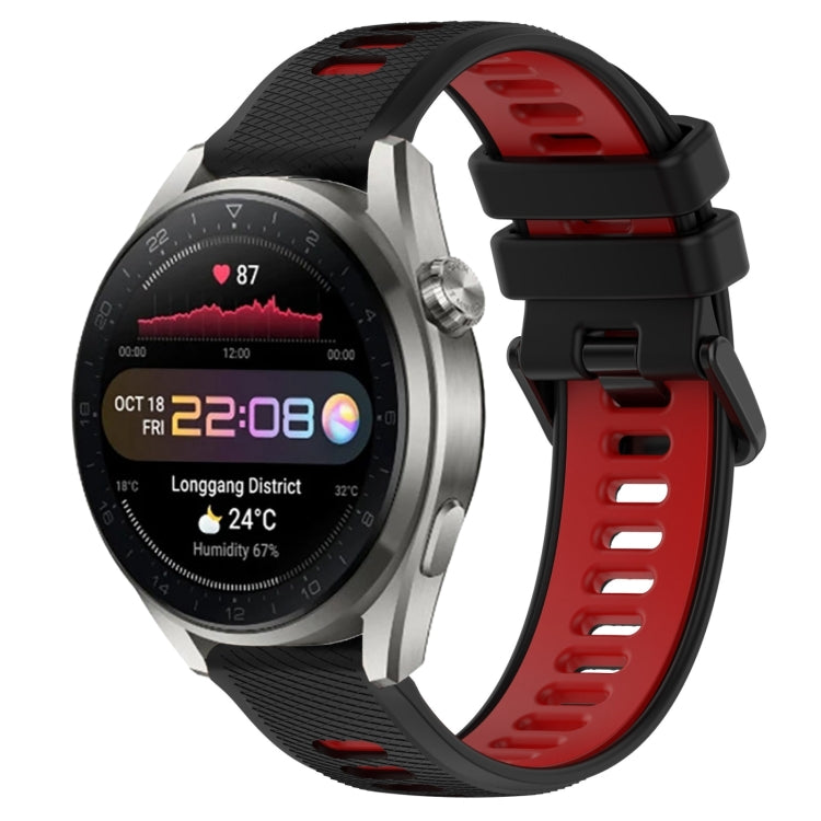 For Huawei Watch 3 Pro New 22mm Sports Two-Color Silicone Watch Band(Black+Red) - Smart Wear by PMC TechLife | Online Shopping South Africa | PMC TechLife