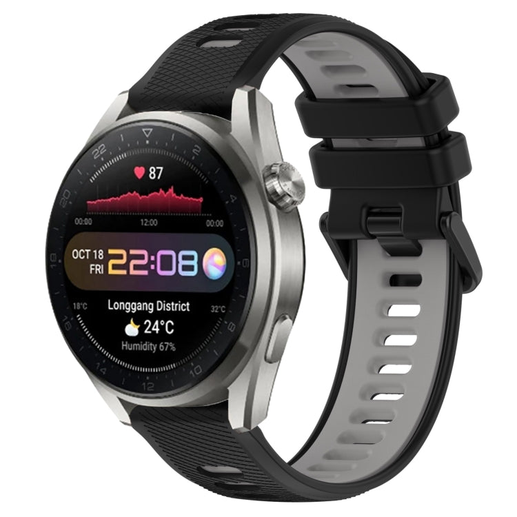 For Huawei Watch 3 Pro New 22mm Sports Two-Color Silicone Watch Band(Black+Grey) -  by PMC TechLife | Online Shopping South Africa | PMC TechLife