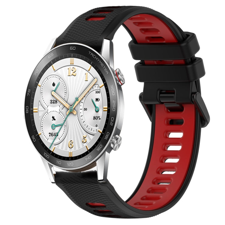 For Honor Watch GS 3i 22mm Sports Two-Color Silicone Watch Band(Black+Red) -  by PMC TechLife | Online Shopping South Africa | PMC TechLife