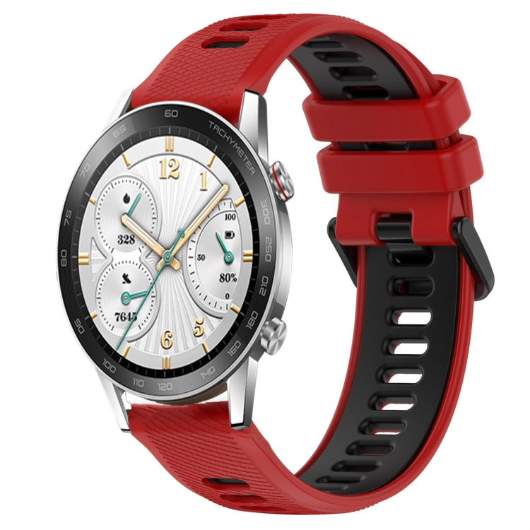 For Honor Watch GS 3i 22mm Sports Two-Color Silicone Watch Band(Red+Black) - Smart Wear by PMC TechLife | Online Shopping South Africa | PMC TechLife