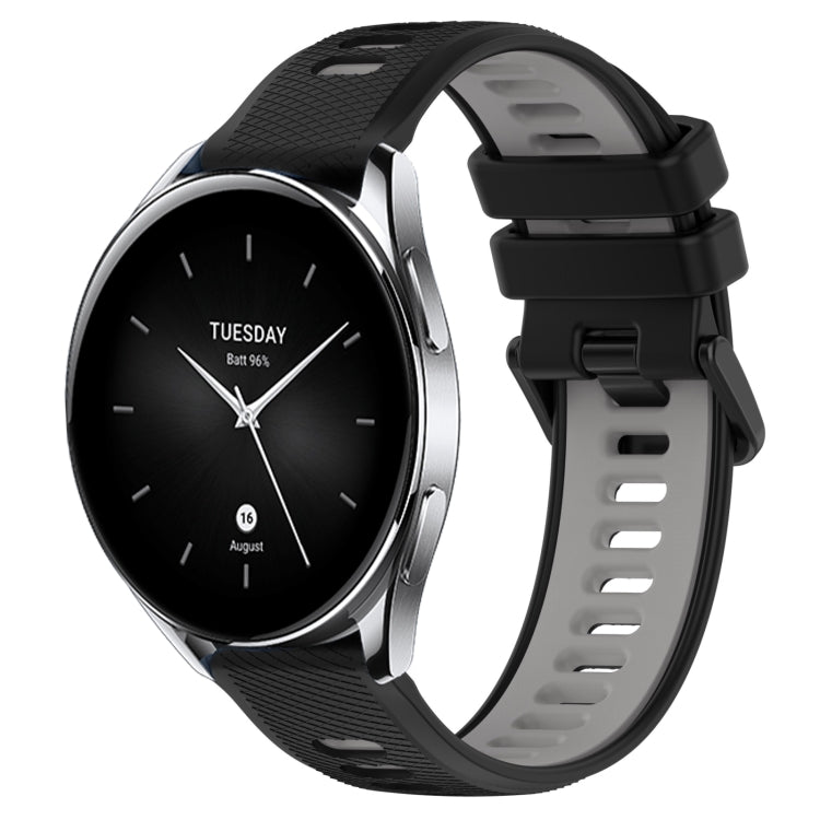 For Xiaomi Watch S2 42mm 22mm Sports Two-Color Silicone Watch Band(Black+Grey) - Smart Wear by PMC TechLife | Online Shopping South Africa | PMC TechLife