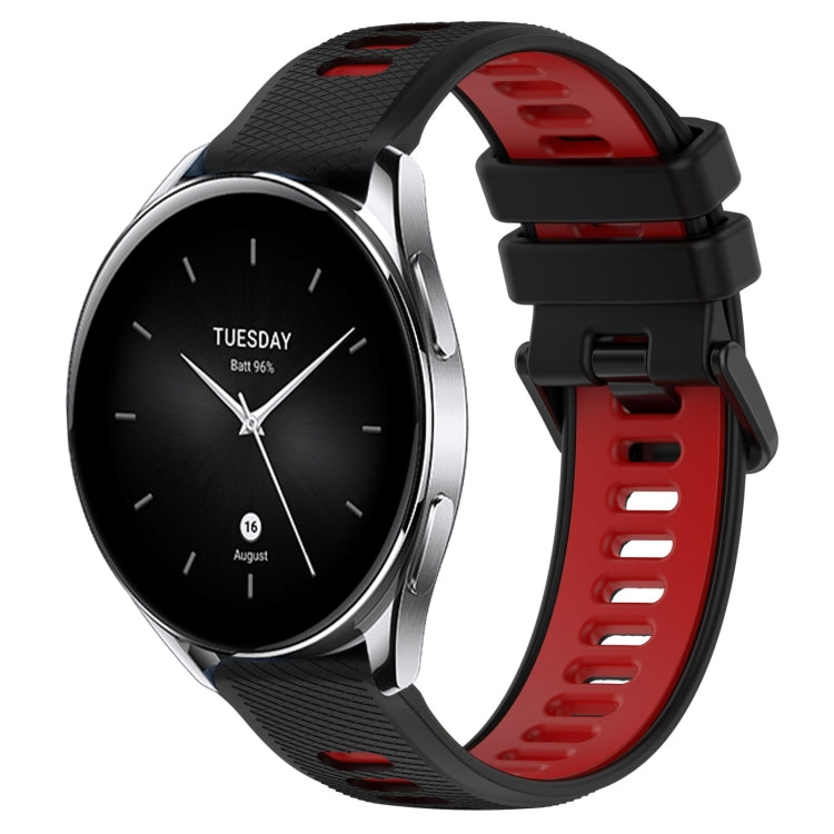 For Xiaomi Watch S2 46mm 22mm Sports Two-Color Silicone Watch Band(Black+Red) - Smart Wear by PMC TechLife | Online Shopping South Africa | PMC TechLife
