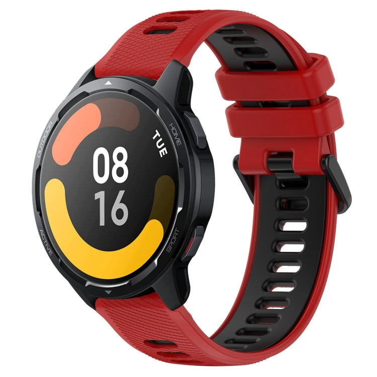 For Xiaomi Watch S1 Active 22mm Sports Two-Color Silicone Watch Band(Red+Black) -  by PMC TechLife | Online Shopping South Africa | PMC TechLife
