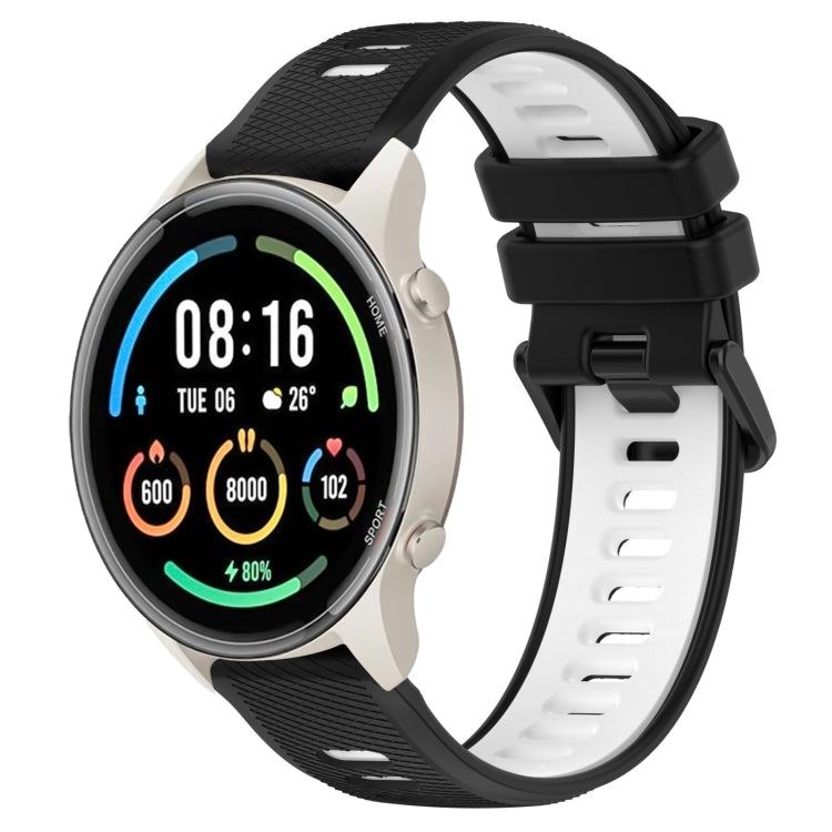 For Xiaomi MI Watch Sport 22mm Sports Two-Color Silicone Watch Band(Black+White) - Smart Wear by PMC TechLife | Online Shopping South Africa | PMC TechLife