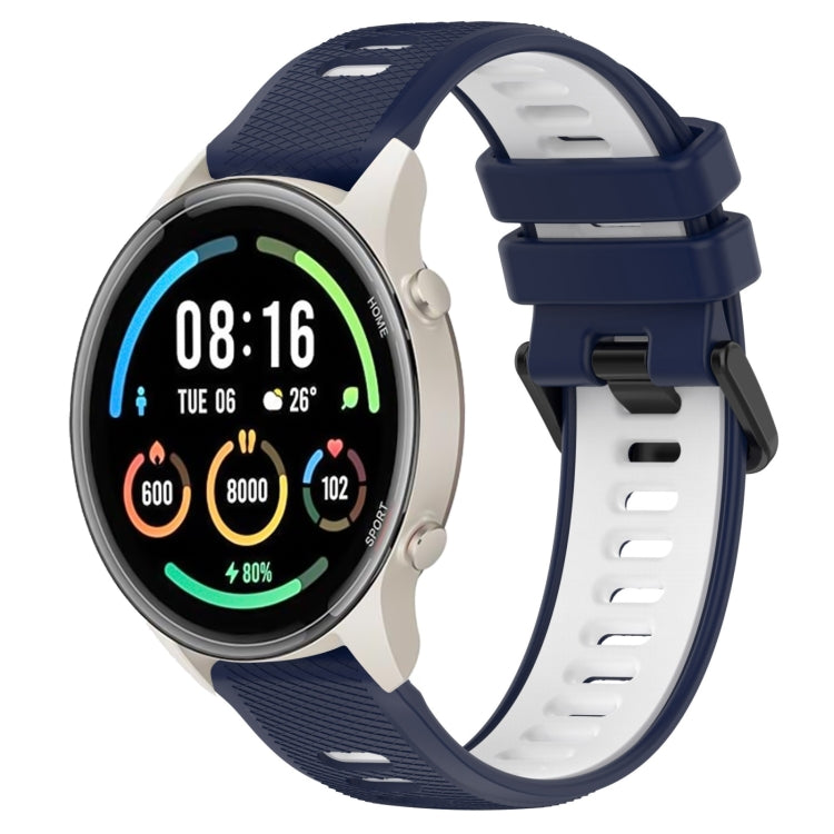 For Xiaomi MI Watch Sport 22mm Sports Two-Color Silicone Watch Band(Midnight Blue+White) - Smart Wear by PMC TechLife | Online Shopping South Africa | PMC TechLife