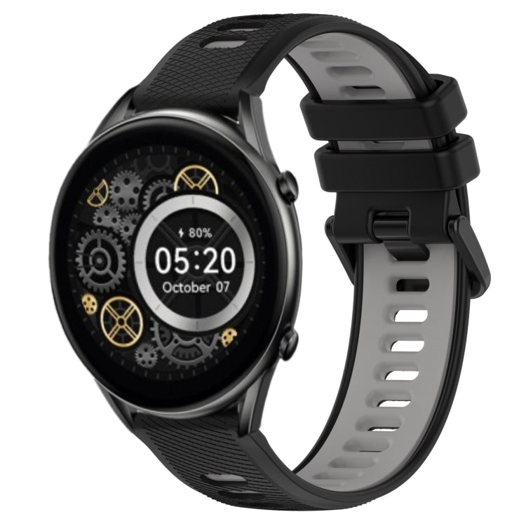 For Xiaomi Haylou RT2 LS10 22mm Sports Two-Color Silicone Watch Band(Black+Grey) -  by PMC TechLife | Online Shopping South Africa | PMC TechLife