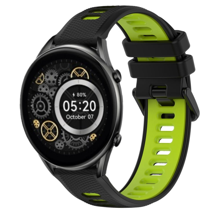 For Xiaomi Haylou RT2 LS10 22mm Sports Two-Color Silicone Watch Band(Black+Green) -  by PMC TechLife | Online Shopping South Africa | PMC TechLife