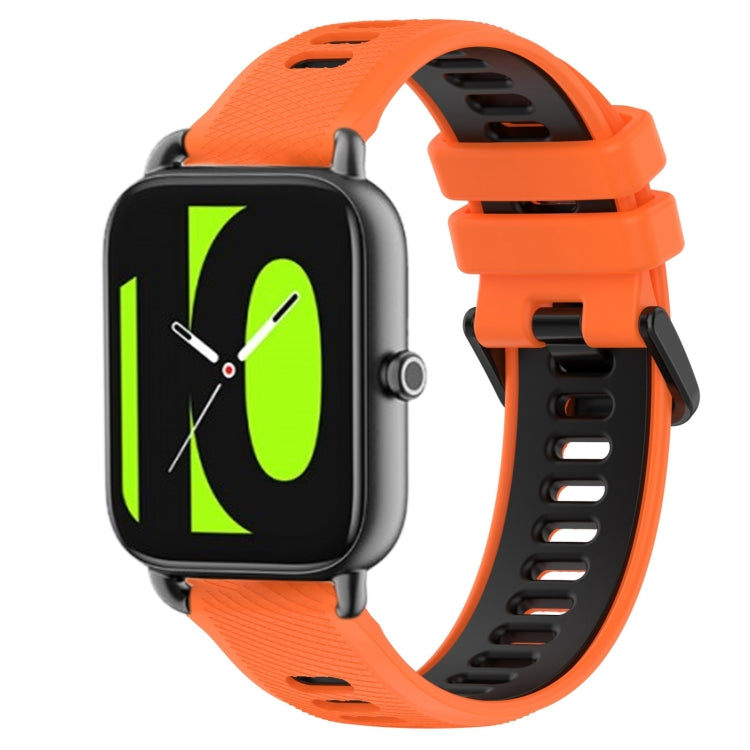 For  Xiaomi Haylou RS4 LS12 22mm Sports Two-Color Silicone Watch Band(Orange+Black) - Smart Wear by PMC TechLife | Online Shopping South Africa | PMC TechLife