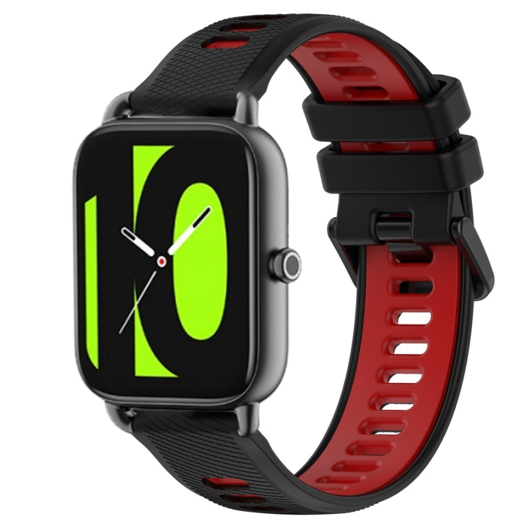 For  Xiaomi Haylou RS4 LS12 22mm Sports Two-Color Silicone Watch Band(Black+Red) - Smart Wear by PMC TechLife | Online Shopping South Africa | PMC TechLife