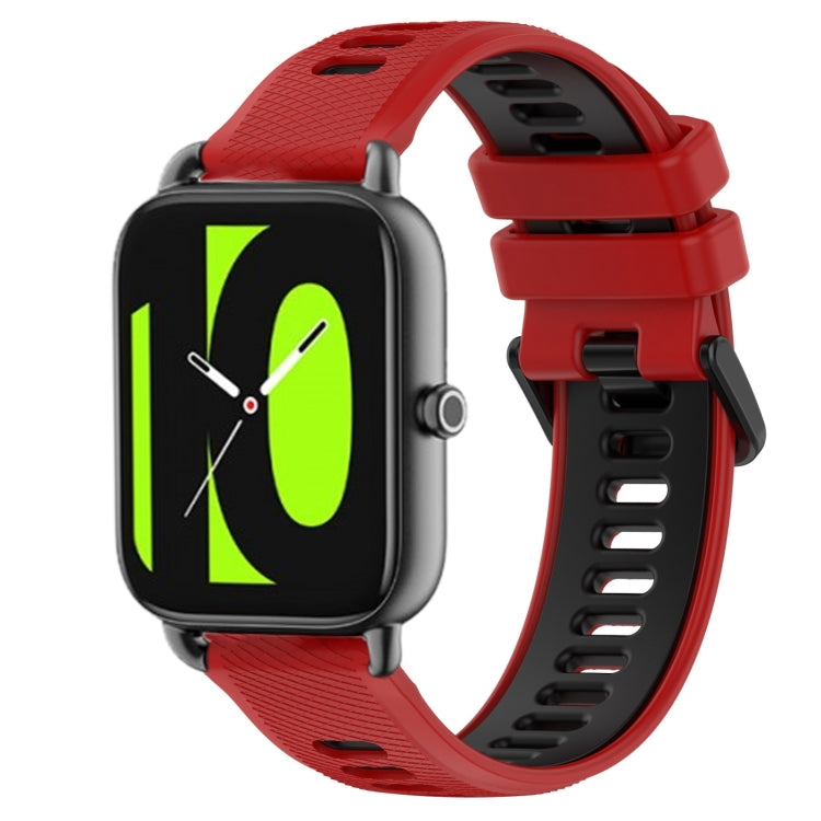 For  Xiaomi Haylou RS4 LS12 22mm Sports Two-Color Silicone Watch Band(Red+Black) - Watch Bands by PMC TechLife | Online Shopping South Africa | PMC TechLife