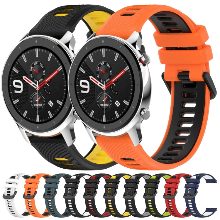 For Amazfit GTR 4 22MM Sports Two-Color Silicone Watch Band(Black+Red) -  by PMC TechLife | Online Shopping South Africa | PMC TechLife