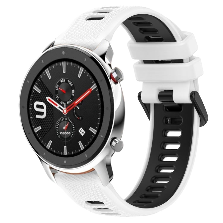 For Amazfit GTR 4 Pro 22MM Sports Two-Color Silicone Watch Band(White+Black) -  by PMC TechLife | Online Shopping South Africa | PMC TechLife