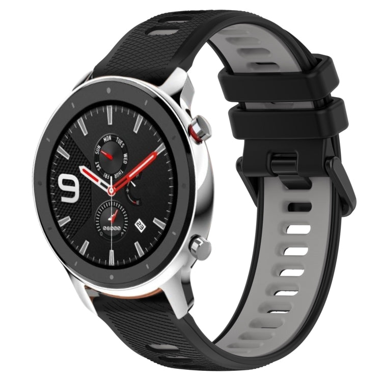 For Amazfit GTR 4 Pro 22MM Sports Two-Color Silicone Watch Band(Black+Grey) -  by PMC TechLife | Online Shopping South Africa | PMC TechLife