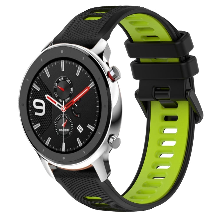 For Amazfit GTR 4 Pro 22MM Sports Two-Color Silicone Watch Band(Black+Green) -  by PMC TechLife | Online Shopping South Africa | PMC TechLife
