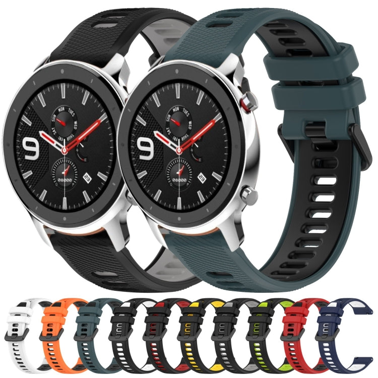 For Amazfit GTR 4 Pro 22MM Sports Two-Color Silicone Watch Band(Black+Grey) -  by PMC TechLife | Online Shopping South Africa | PMC TechLife