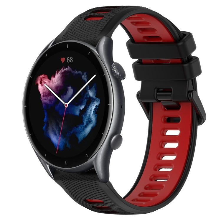 For Amazfit GTR 3 Pro 22MM Sports Two-Color Silicone Watch Band(Black+Red) -  by PMC TechLife | Online Shopping South Africa | PMC TechLife