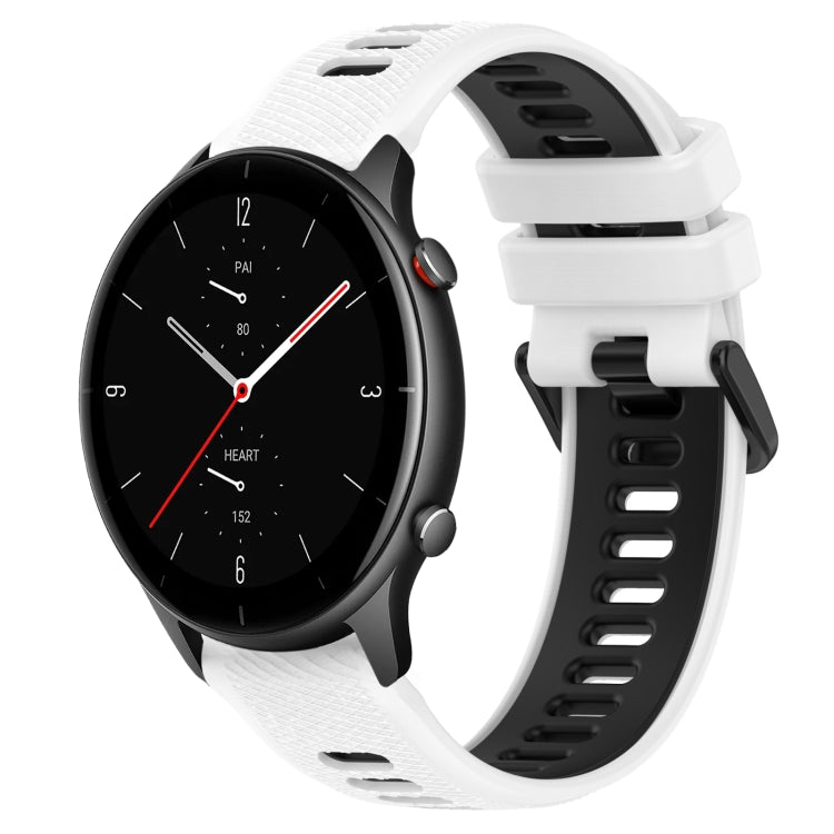 For Amazfit GTR 2e 22MM Sports Two-Color Silicone Watch Band(White+Black) -  by PMC TechLife | Online Shopping South Africa | PMC TechLife