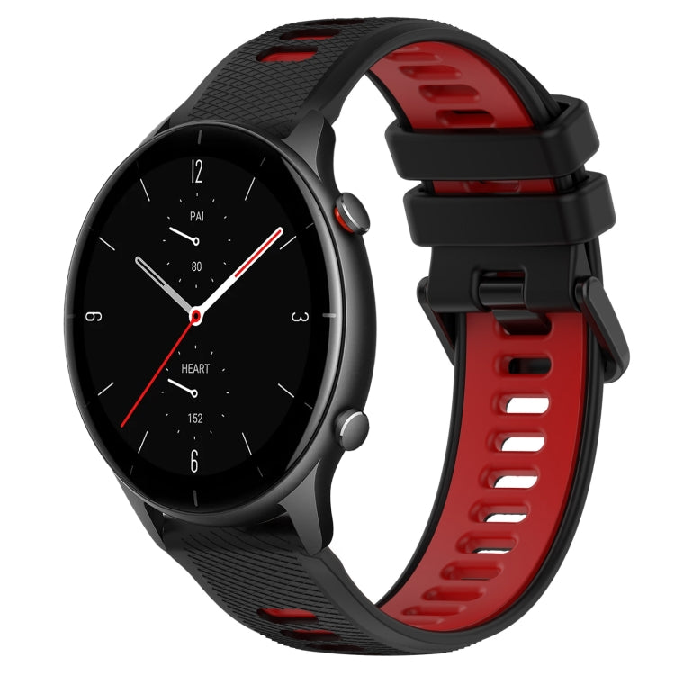 For Amazfit GTR 2e 22MM Sports Two-Color Silicone Watch Band(Black+Red) -  by PMC TechLife | Online Shopping South Africa | PMC TechLife