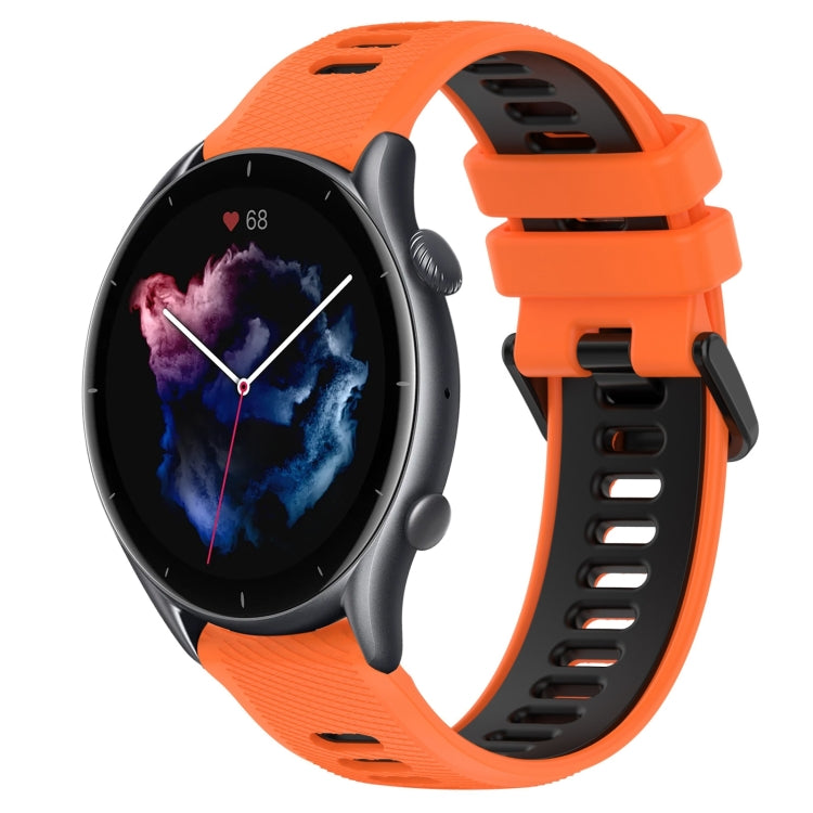 For Amazfit 3 22MM Sports Two-Color Silicone Watch Band(Orange+Black) -  by PMC TechLife | Online Shopping South Africa | PMC TechLife