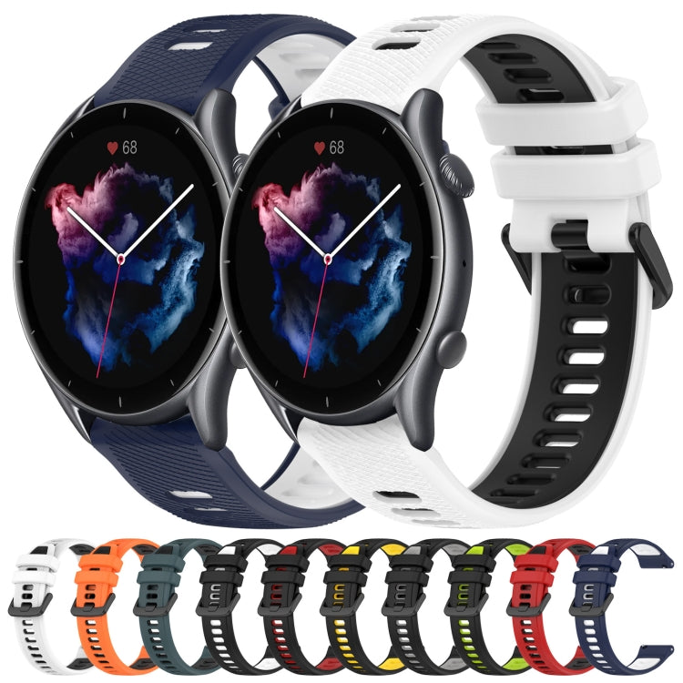 For Amazfit 3 22MM Sports Two-Color Silicone Watch Band(Orange+Black) -  by PMC TechLife | Online Shopping South Africa | PMC TechLife