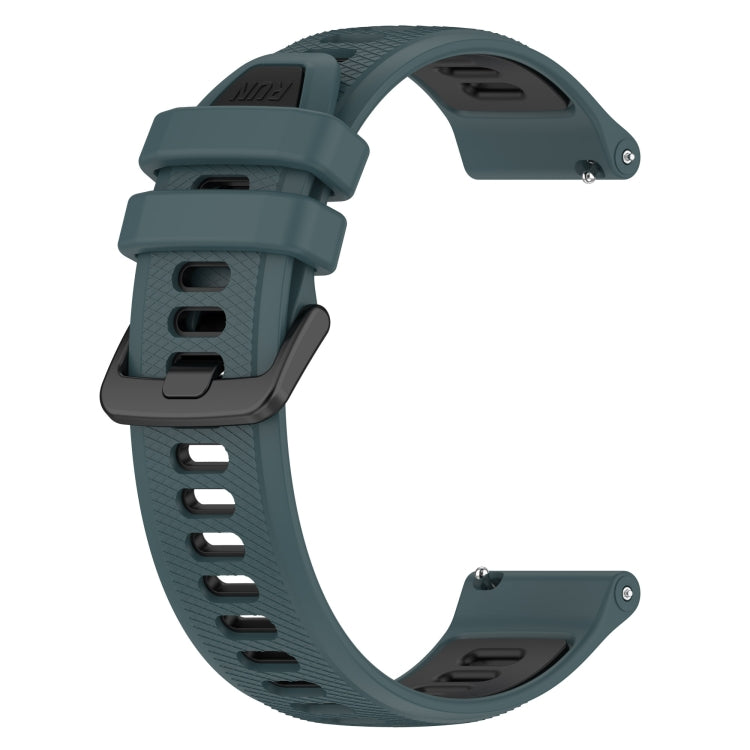 For Amazfit GTR 47mm 22MM Sports Two-Color Silicone Watch Band(Olive Green + Black) - Smart Wear by PMC TechLife | Online Shopping South Africa | PMC TechLife