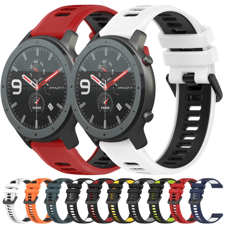 For Amazfit GTR 47mm 22MM Sports Two-Color Silicone Watch Band(Orange+Black) -  by PMC TechLife | Online Shopping South Africa | PMC TechLife