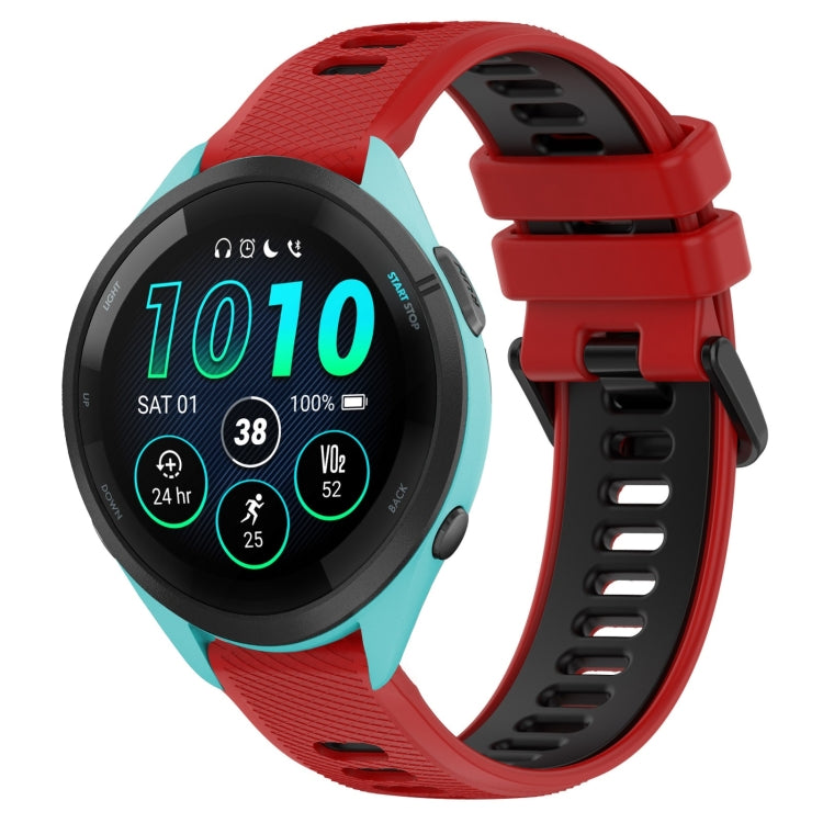 For Garmin Forerunner 265 22mm Sports Two-Color Silicone Watch Band(Red+Black) - Smart Wear by PMC TechLife | Online Shopping South Africa | PMC TechLife