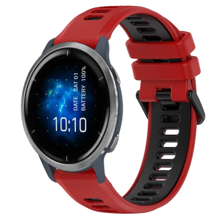 For Garmin Venu 2 22mm Sports Two-Color Silicone Watch Band(Red+Black) -  by PMC TechLife | Online Shopping South Africa | PMC TechLife