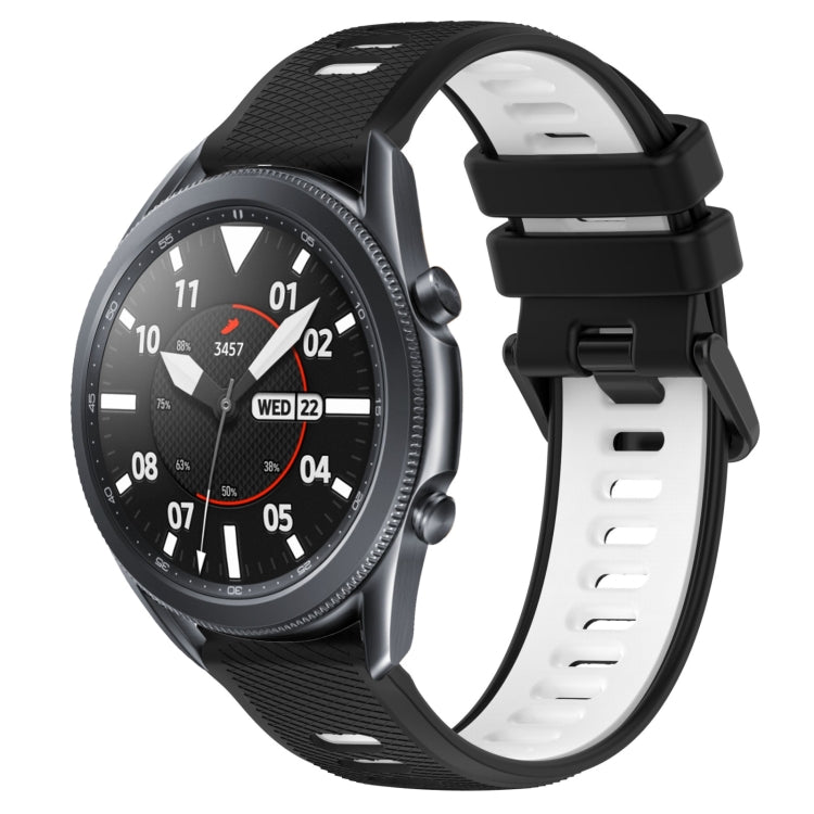 For Samsung Galaxy Watch3 45mm 22mm Sports Two-Color Silicone Watch Band(Black+White) - Watch Bands by PMC TechLife | Online Shopping South Africa | PMC TechLife