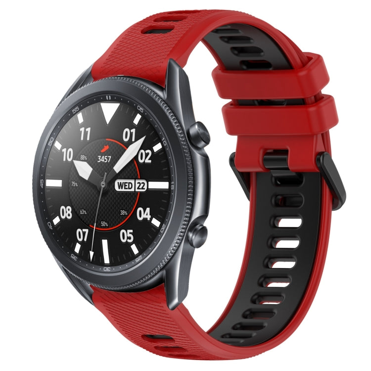 For Samsung Galaxy Watch3 45mm 22mm Sports Two-Color Silicone Watch Band(Red+Black) - Smart Wear by PMC TechLife | Online Shopping South Africa | PMC TechLife