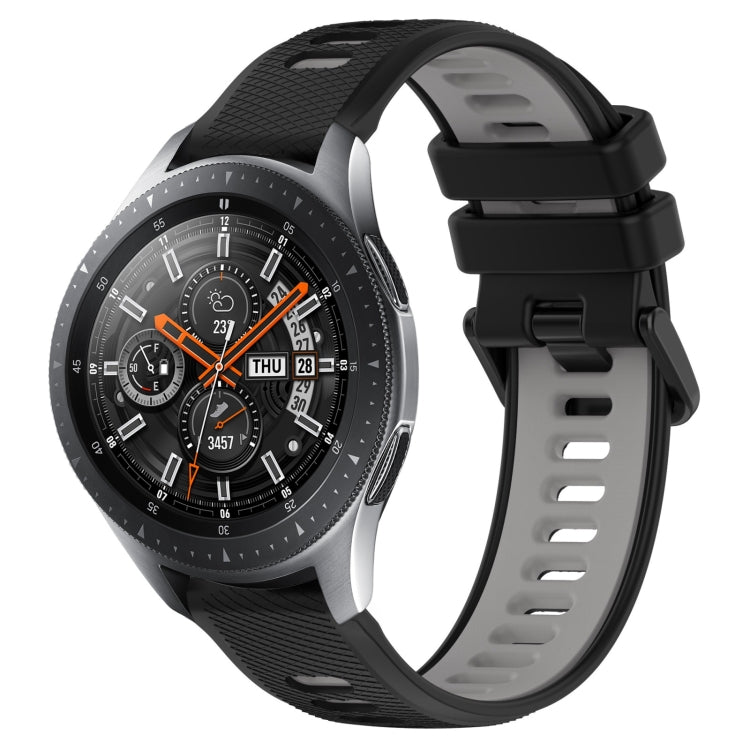 For Samsung Galaxy Watch 46mm 22mm Sports Two-Color Silicone Watch Band(Black+Grey) - Smart Wear by PMC TechLife | Online Shopping South Africa | PMC TechLife