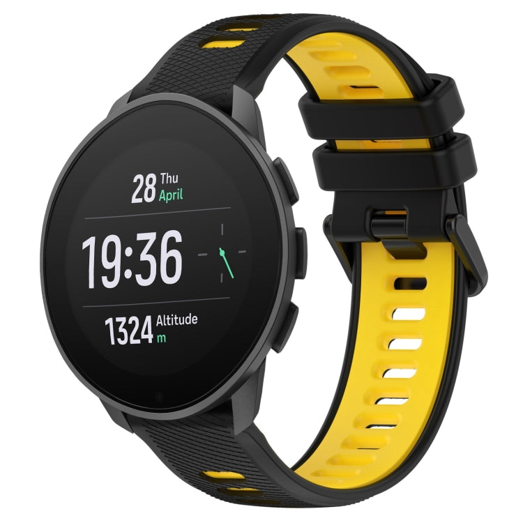 For SUUNTO 9 Peak Pro 22mm Sports Two-Color Silicone Watch Band(Black+Yellow) - Smart Wear by PMC TechLife | Online Shopping South Africa | PMC TechLife